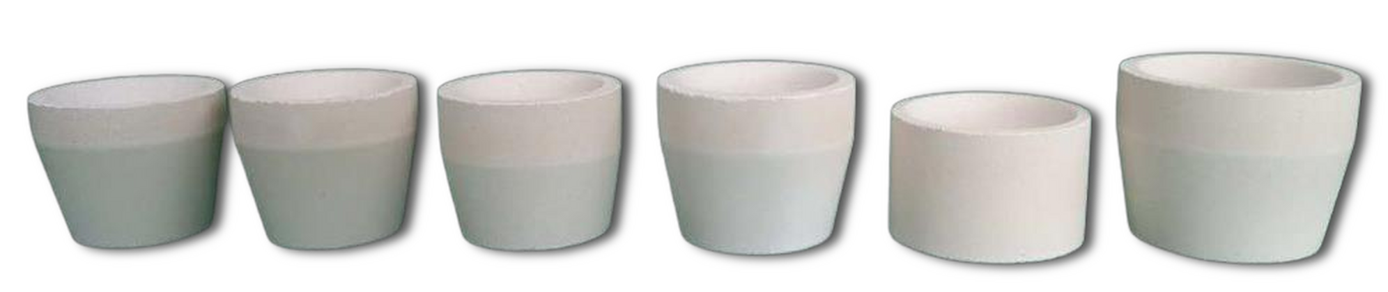 Seis modelos de copelas refractarias INDREF